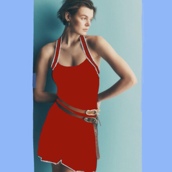 Brand New Daily Practice by Anthropologie Full Speed Halter Mini Dress - Picture 9 of 10